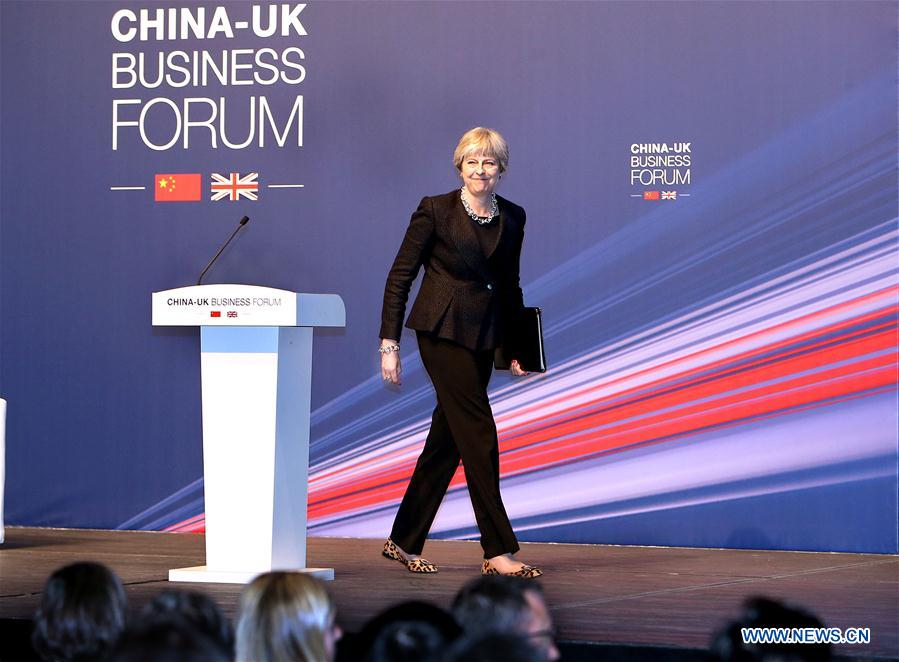 CHINA-SHANGHAI-BRITISH PM-BUSINESS FORUM