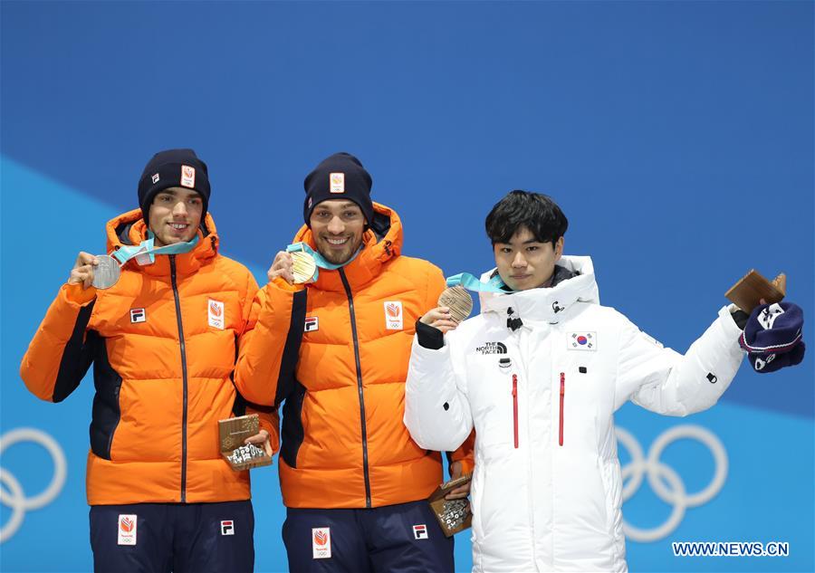 (SP)OLY-SOUTH KOREA-PYEONGCHANG-SPEED SKATING-MEN'S 1500M-MEDAL CEREMONY