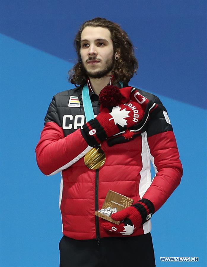 (SP)OLY-SOUTH KOREA-PYEONGCHANG-SHORT TRACK-MEN'S 1000M-MEDAL CEREMONY