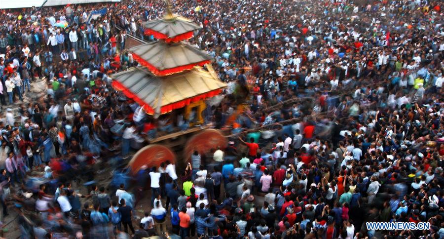 NEPAL-BHAKTAPUR-BISKET JATRA FESTIVAL