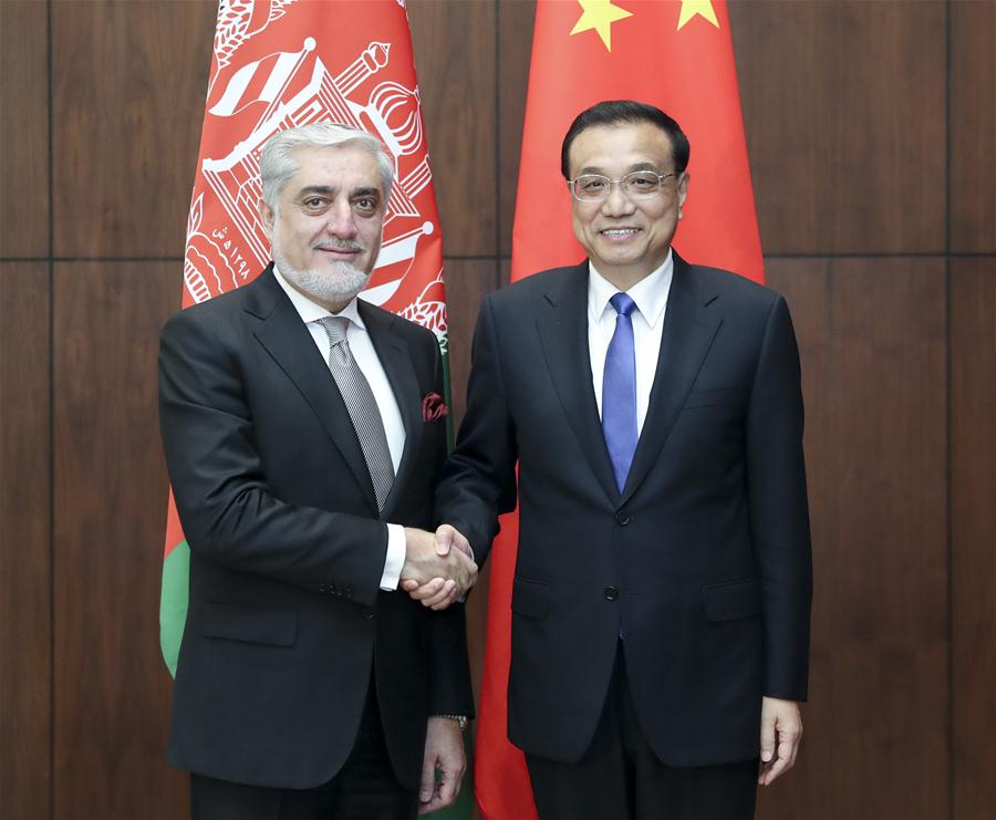 TAJIKISTAN-DUSHANBE-LI KEQIANG-AFGHAN CHIEF EXECUTIVE-MEETING 