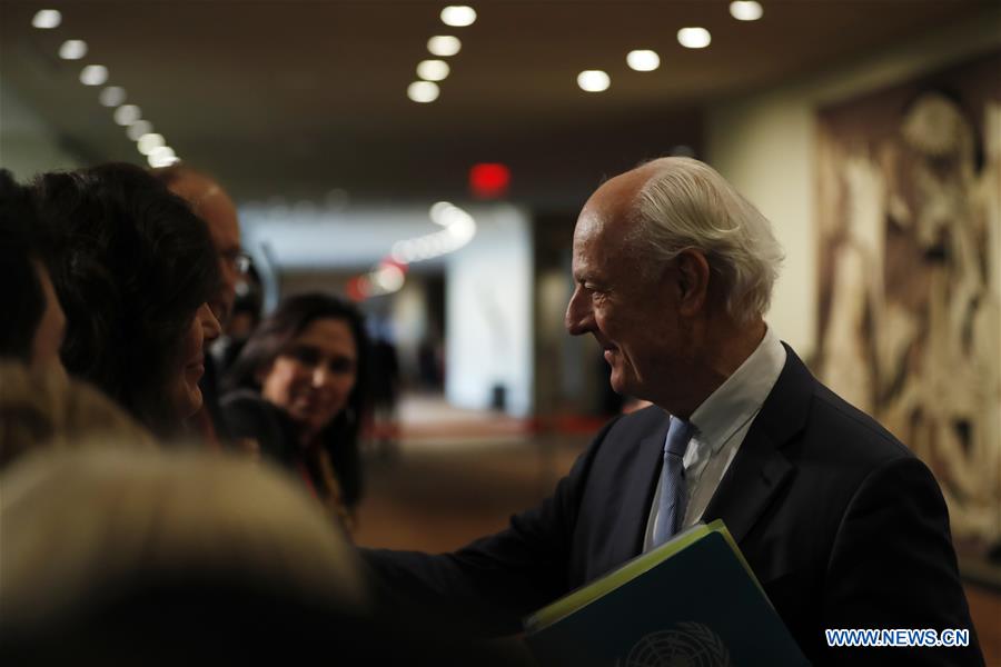 UN-SECURITY COUNCIL-SYRIA-STAFFAN DE MISTURA-PRESS ENCOUNTER