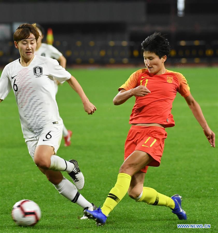 (SP)CHINA-WUHUA-FOOTBALL-WOMEN-CHINA VS SOUTH KOREA (CN)