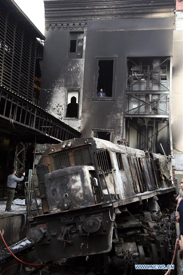 EGYPT-CAIRO-TRAIN STATION-FIRE