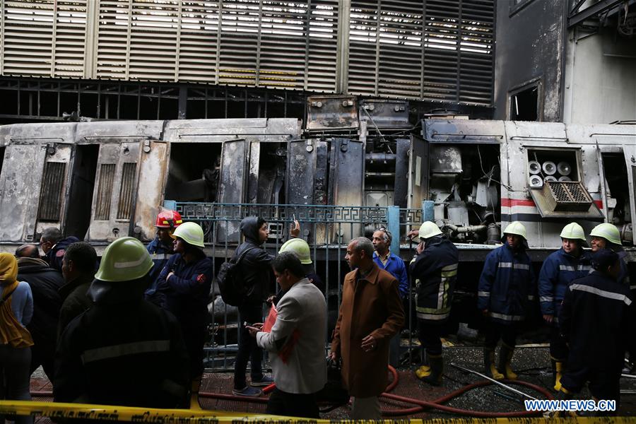 EGYPT-CAIRO-TRAIN STATION-FIRE