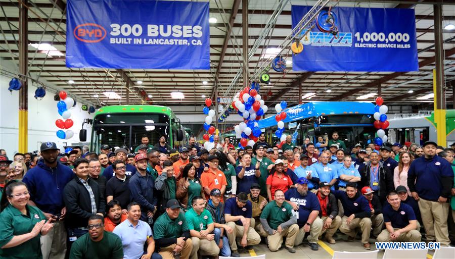 U.S.-LOS ANGELES-LANCASTER-BYD-E-BUS-MILESTONE