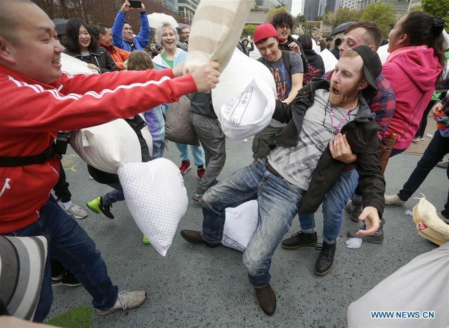 CANADA-VANCOUVER-PILLOW FIGHT FLASH MOB