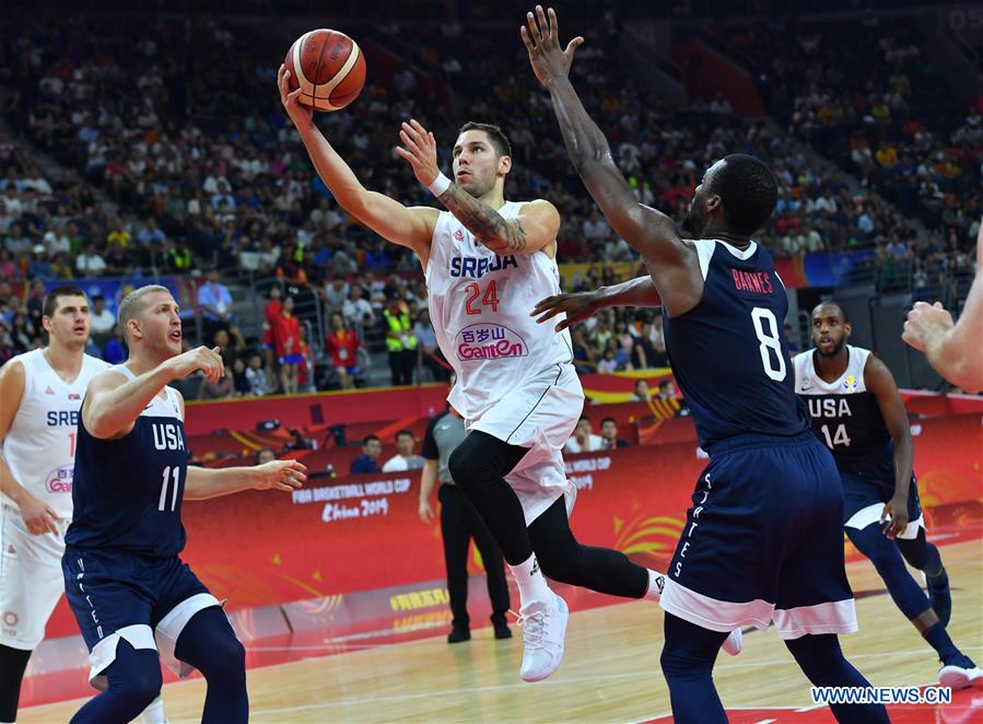 (SP)CHINA-DONGGUAN-BASKETBALL-FIBA WORLD CUP-CLASSIFICAITON GAMES 5-8-THE UNITED STATES VS SERBIA(CN)